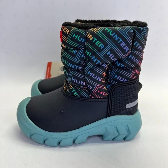 Hunter Girls' Intrepid Logo Cold Weather Snow Boots Size US Girl 8 UK 6 Rainbow - Picture 3 of 13